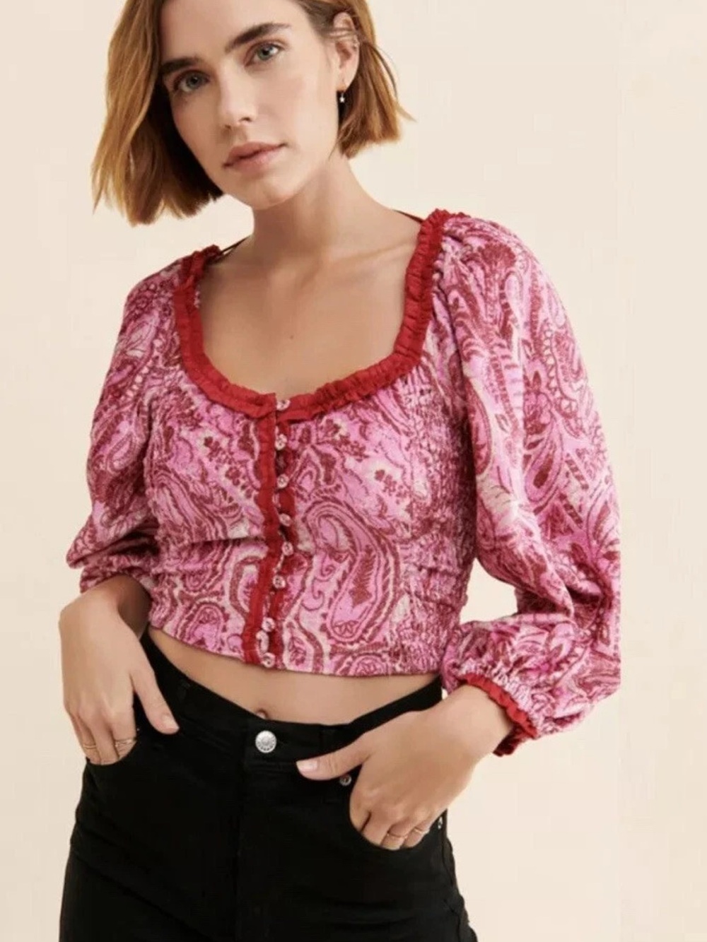 Free People Women's Tops Free People Dare Me Velvet Blouse